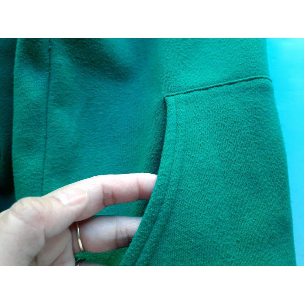 Canvas Womens Solid Green Fleece Full Zip Drawstring Sweatshirt Hoodie XS - Picture 7 of 12